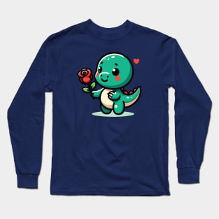 Cute Dinosaur Expressing Love Long Sleeve T-Shirt